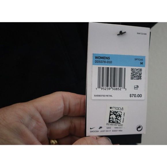 Nike DD5376 010 Women's Sz M Black Oversized Fleece Lined Full Zip Jacket $70 - Picture 4 of 6